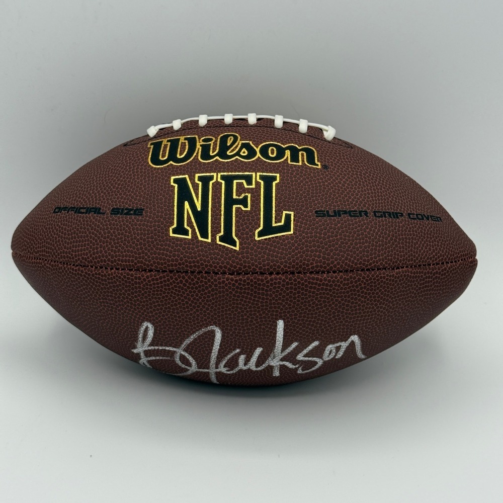 Bo Jackson Autographed Wilson NFL Football Super Grip Cover Official Size
